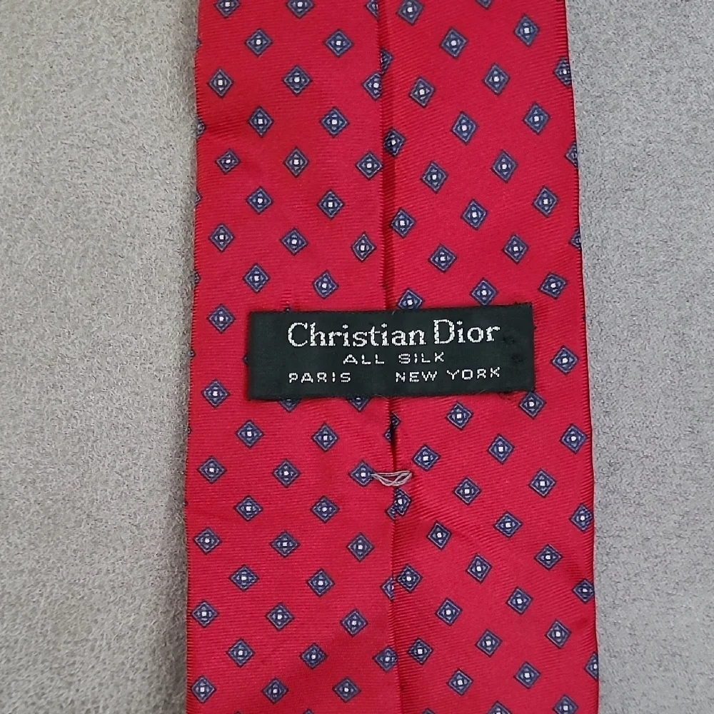 Dior‎ Red Patterned Silk Tie